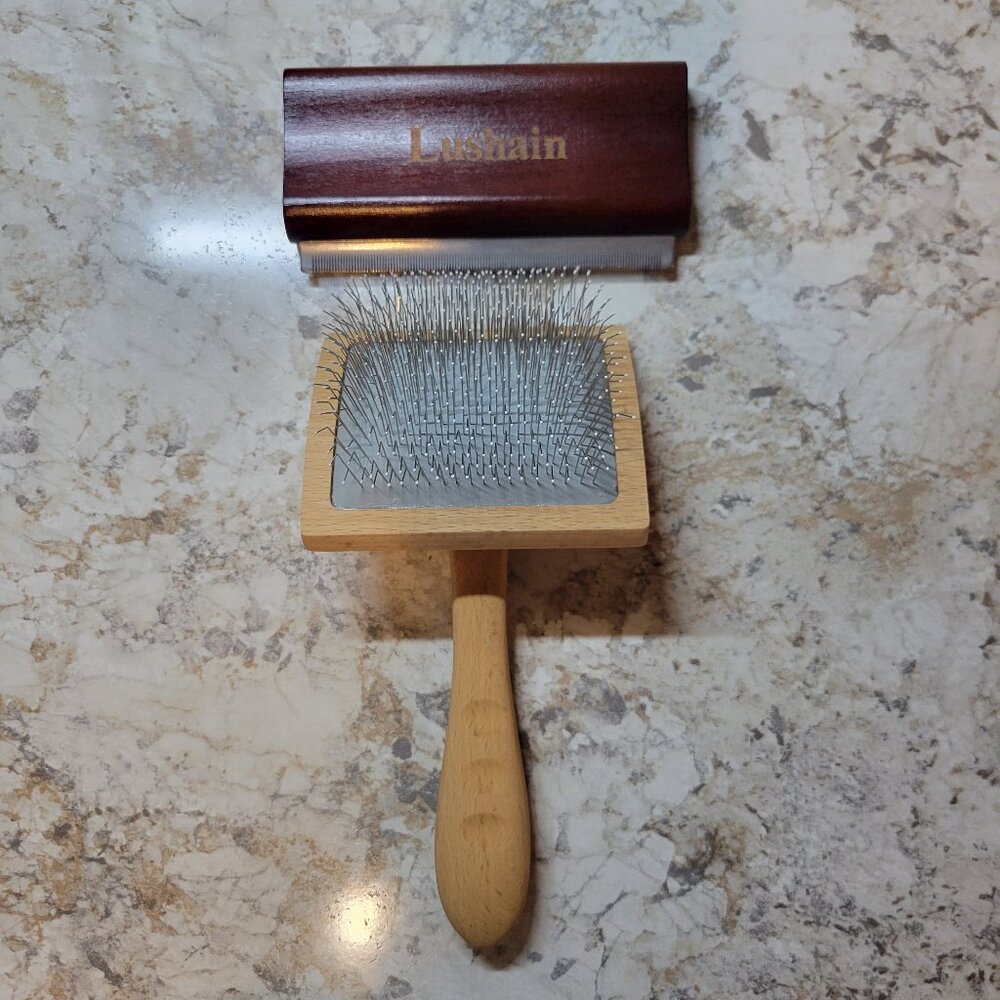 Dog Grooming Slicker Brush & Shedding Comb
